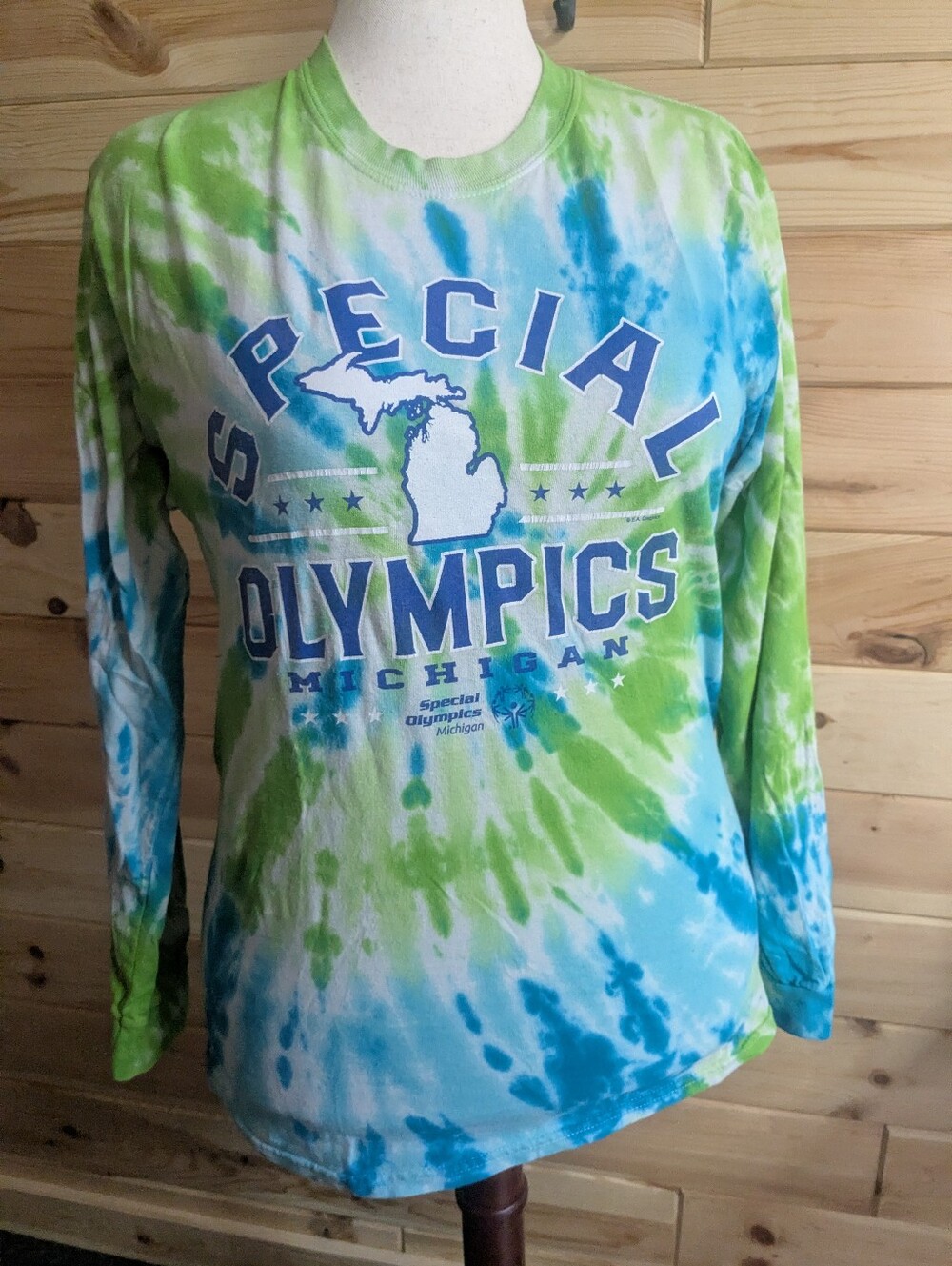 Special Olympics Michigan tie-dye long sleeve shirt Size M adult